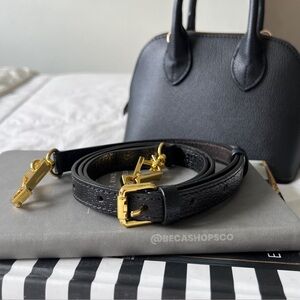 Genuine Leather Black Crossbody Shoulder Strap Replacement For Boston Bag